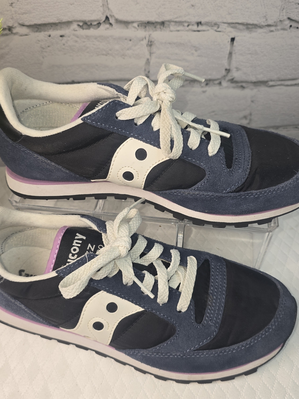 SACUCONY JAZZ LOW PRO SNEAKERS SUEDE NAVY WOMENS SIZE 7.5 - Picture 4 of 10
